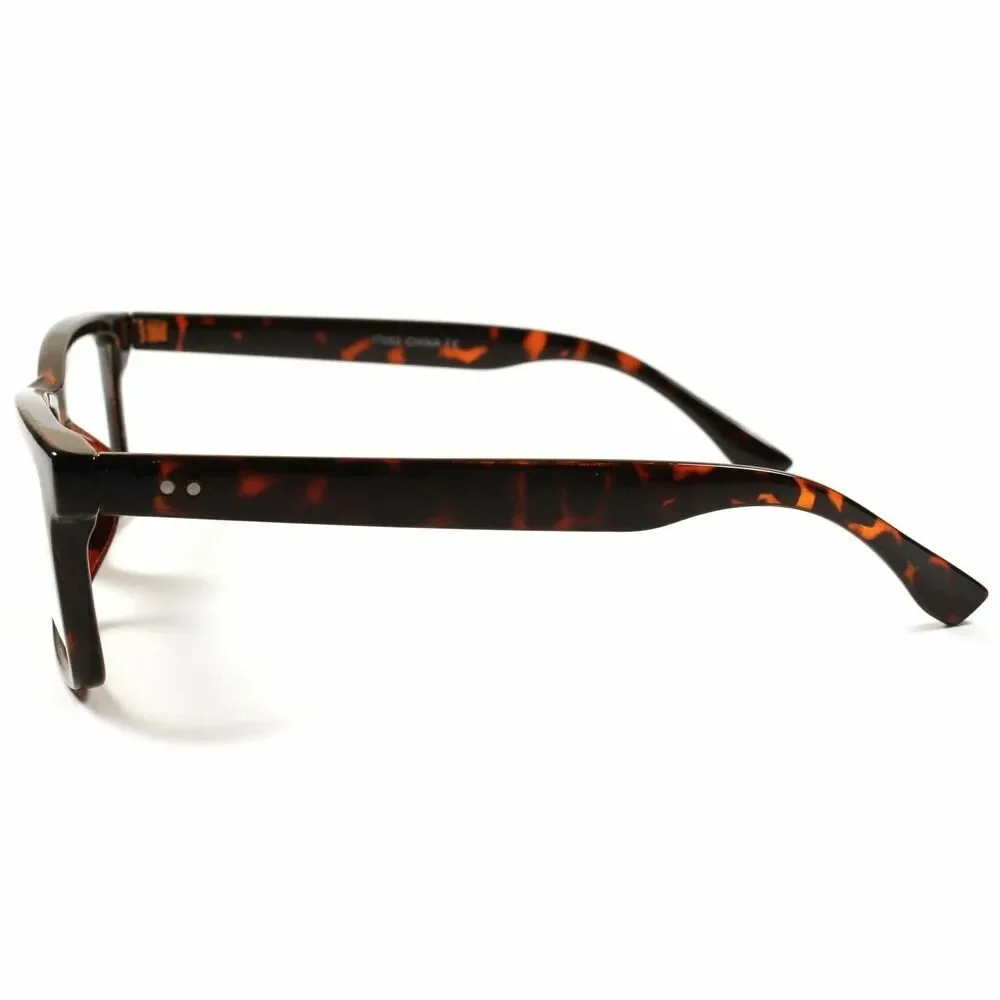 Tortoise Designer Mens womens Fancy Rectangle Cool Clear Lens Glasses Frame